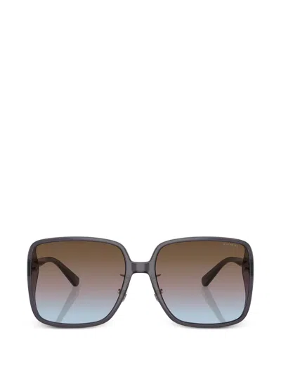 Coach Logo-lettering Oversize-frame Sunglasses In Gray