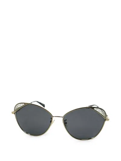 Coach Logo-plaque Cat-eye Frame Sunglasses In Gray