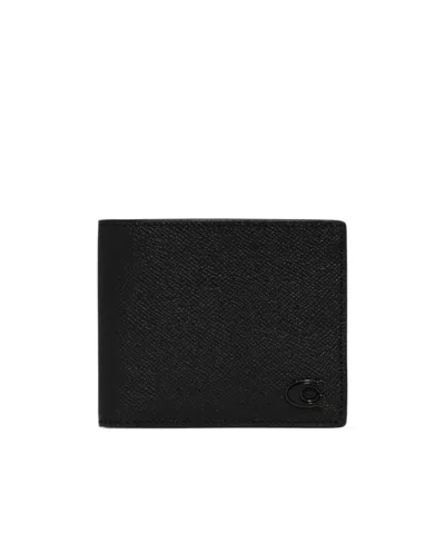 Coach Logo-plaque Wallet In Black