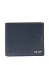 Coach Logo-print Leather Wallet In Black