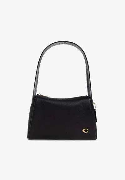Coach Lola Leather Shoulder Bag In Black