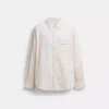 Coach Long Sleeve Button Down Shirt In Sand