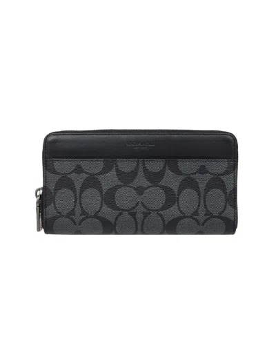 Coach Long Wallet In Black