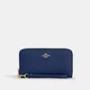 Coach Long Zip Around Wallet In Blue