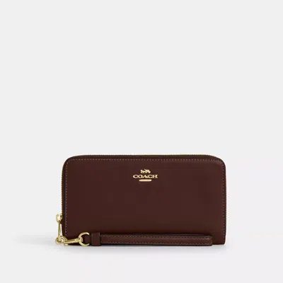 Coach Long Zip Around Wallet In Brown