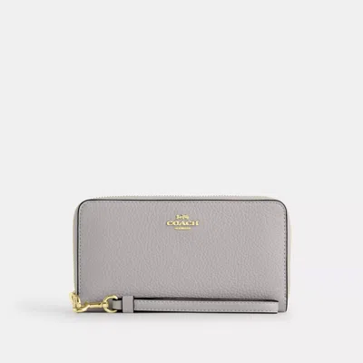 Coach Long Zip Around Wallet In Gray