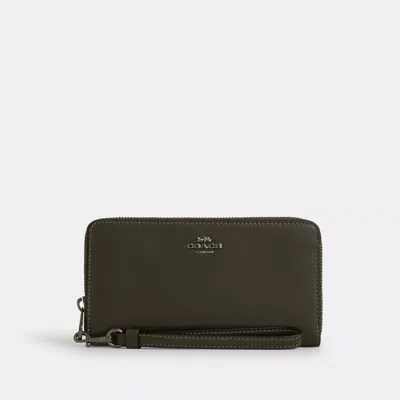 Coach Long Zip Around Wallet In Green