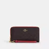 Coach Long Zip Around Wallet In Signature Canvas In Multi
