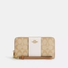 COACH LONG ZIP AROUND WALLET IN SIGNATURE CANVAS WITH STRIPE