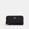 Coach Long Zip Around Wallet In Signature Leather In Black