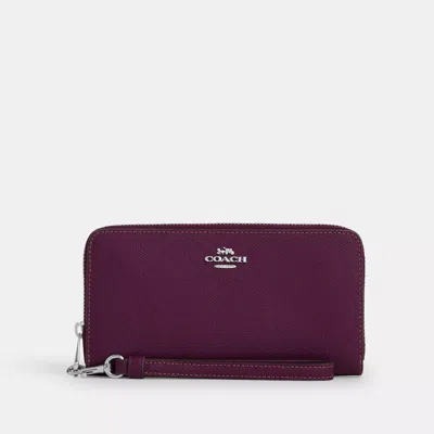 Coach Long Zip Around Wallet In Purple