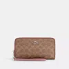 Coach Long Zip Around Wallet With Detachable Card Case In Signature Canvas In Multi