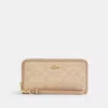 Coach Long Zip Around Wallet With Signature Canvas In Multi