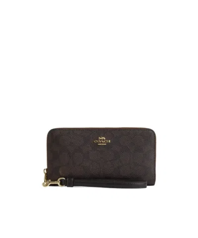 Coach Long Zipper Wallet In Brown