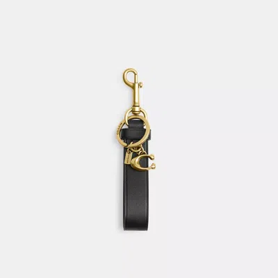 Coach Loop Bag Charm In Brass/black