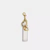 Coach Loop Bag Charm In Brass/chalk