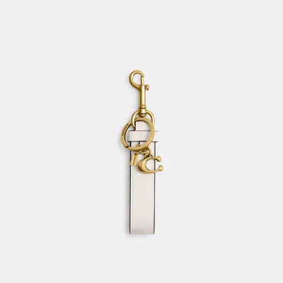 Coach Loop Bag Charm In Brass/chalk