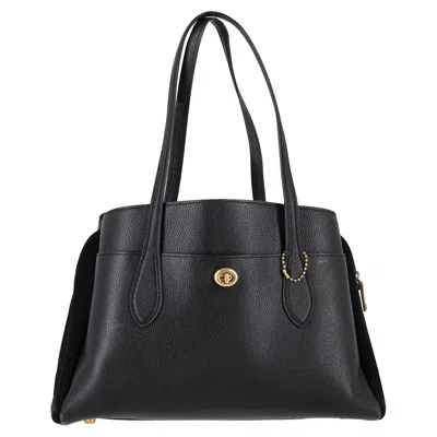 Coach Lora Carryall Bag In Black Leather