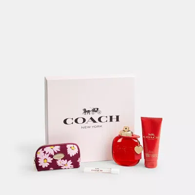 Coach Love Eau De Parfum 4 Piece Gift Set In Red