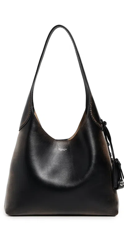 Coach Loved Leather Brooklyn Shoulder Bag Lh/black Brown