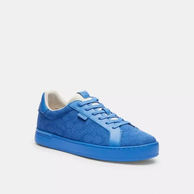 Coach Lowline Low Top Sneaker In Signature Canvas In Blueberry