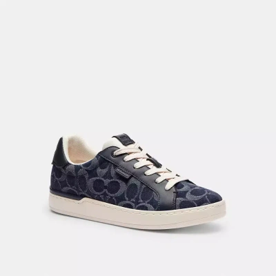 Coach Lowline Low Top Sneaker In Signature Denim In Blue Denim