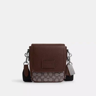 Coach Lucas Crossbody In Signature Jacquard In Brown