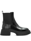 Coach Lug-sole Leather Chelsea Boots In Black