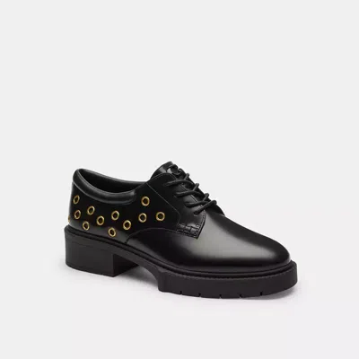 Coach Lyla Platform Derby With Grommets In Black