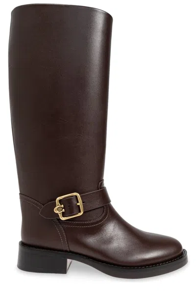 Coach Madeline Below The Knee Boots In Braun