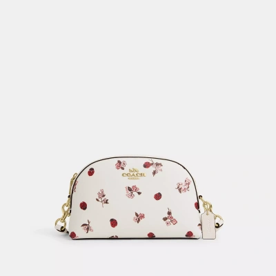 Coach Madi Crossbody With Ladybug Floral Print In White