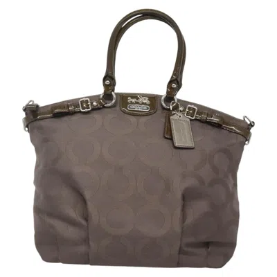 Pre-owned Coach Madison Canvas Handbag () In Gray