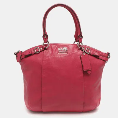 Coach Madison Lindsey Pink Leather Satchel