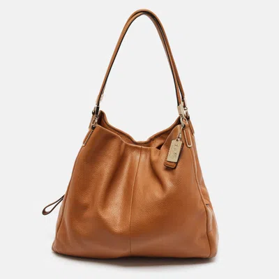 Pre-owned Coach Madison Phoebe Tan Leather Shoulder Bag In Brown