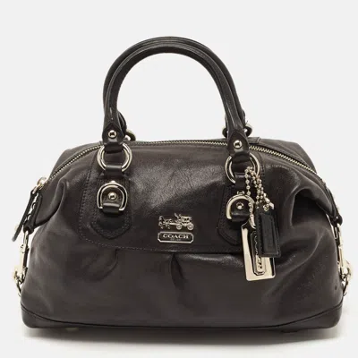 Pre-owned Coach Madison Sabrina Black Leather Satchel