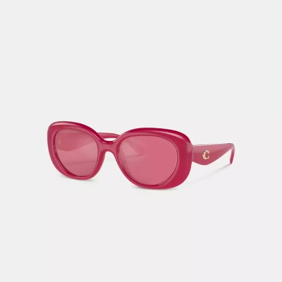 Coach Pillow Tabby Round Sunglasses In Magenta