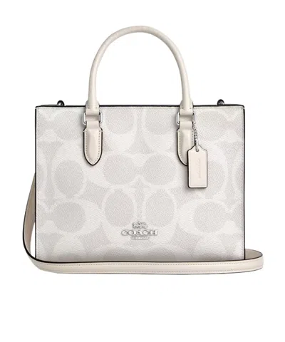 Coach Maggie Small Tote Bag In Signature Canvas In White