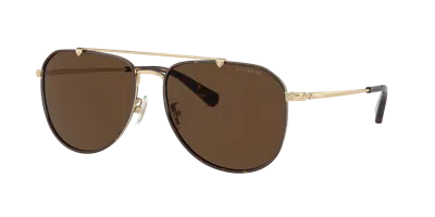 Coach Man Sunglass Hc7164 Cr626 In Gold