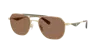 Coach C Hardware Metal Navigator Sunglasses In Brown Solid