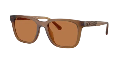Coach C Hardware Textured Temple Square Sunglasses In Amber