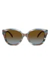 Coach Marble-effect Sunglasses In Blue