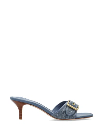 Coach Margot Buckle-detail Heeled Sandals In Blue