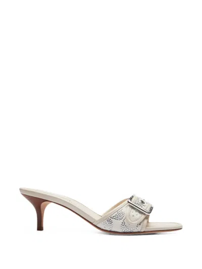 Coach Margot Crystal-embellished Buckled Sandals In Neutral