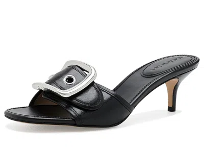 Coach Margot Leather Sandals With Oversized Buckle High Women's Heels Black: 10 M