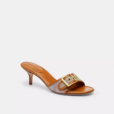 Coach Margot Sandal In Crystal Signature Jacquard In Orange