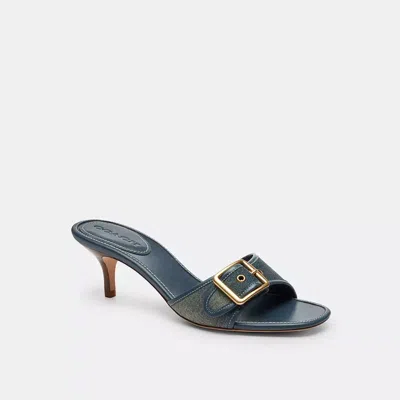 Coach Margot Sandal In Loved Denim In Purple