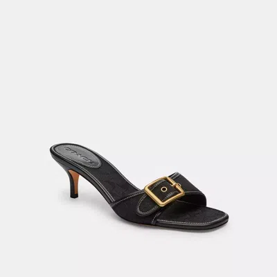 Coach Margot Sandal In Signature Jacquard In Black