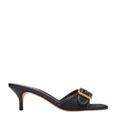 Coach Margot Sandal In Signature Jacquard In Black