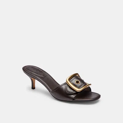 Coach Margot Sandal With Oversized Buckle In Brown