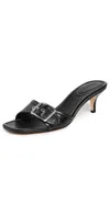 Coach Margot Leather Sandal In Black